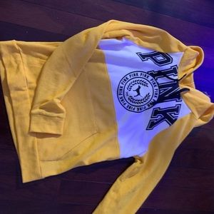 PINK/Victoria’s Secret yellow light weight hoodie.